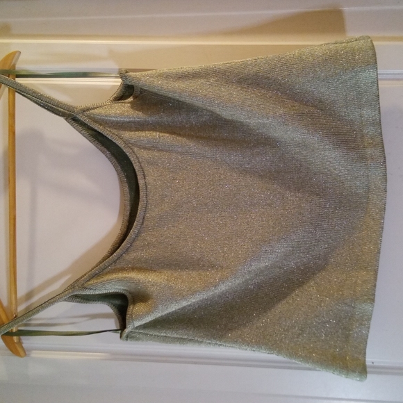 St. John Evening Sage Green Mettalic Sleeveless Top Size L - Picture 5 of 8